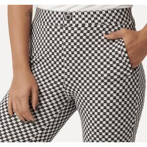 Betabrand Pants Size XS Petite Crazy Cat Lady All Over Print Black White Plaid